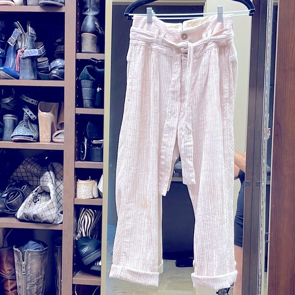 Free People paper bag waist slouchy pants - Picture 3 of 10